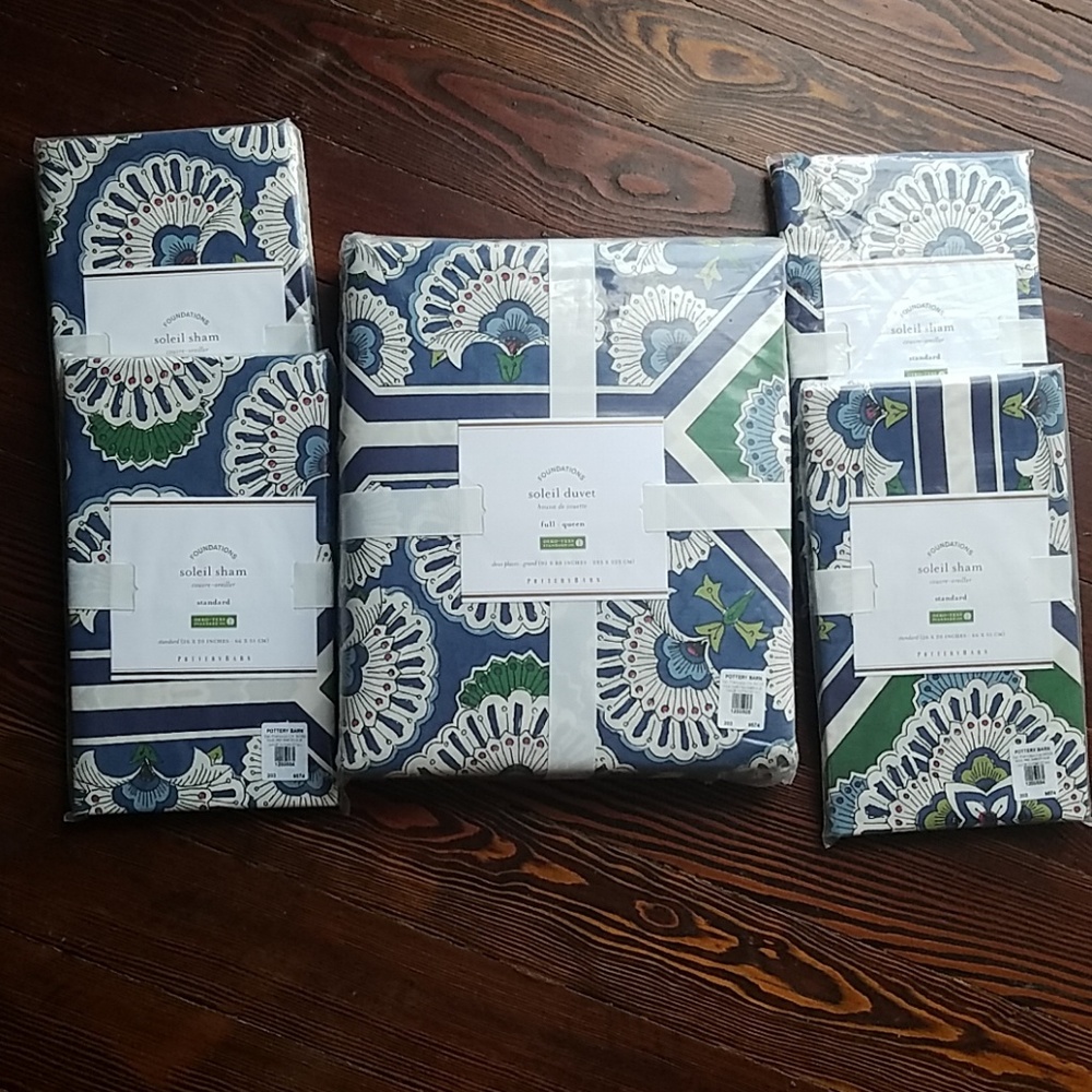 Soleil print duvet and shams by Pottery Barn